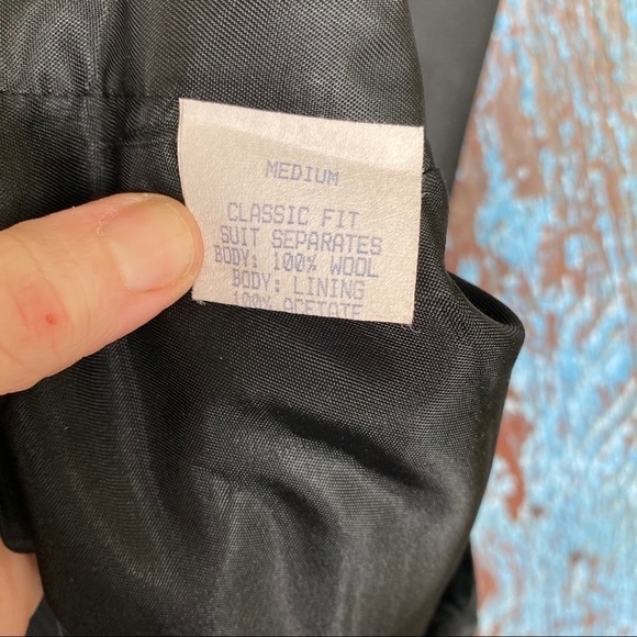 Stafford Black Wool Blend Suit Jacket w/ Vest - Picture 10 of 11